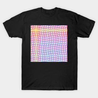 Wavy Plaid Rainbow on Pale Yellow Repeat 5748 T-Shirt